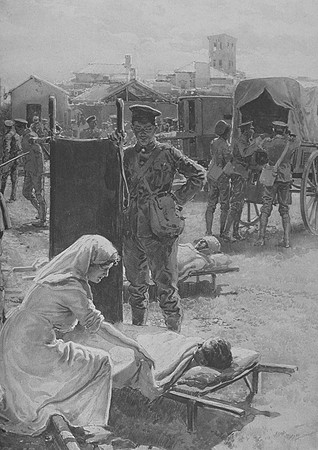 Waiting To Put Wounded Soldiers On The Hospital Train