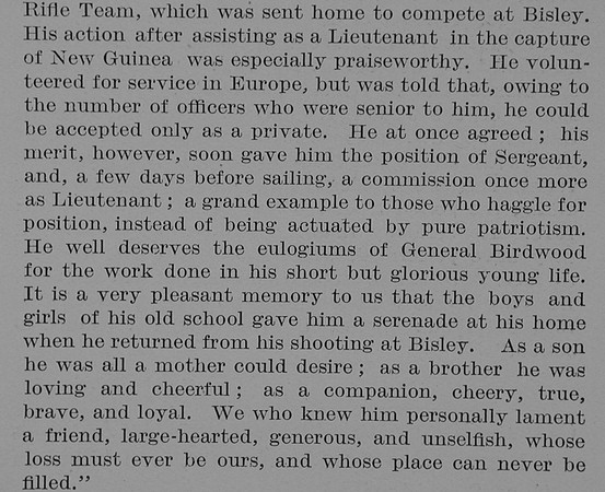Armstrong H P Lt 15th Australian Infantry Obit Part 4 The Bond Of Sacrifice Vol 2