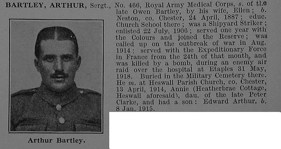 Bartley A Sergt 466 Royal Army Medical Corps Obit De Ruvignys Roll Of Honour Vol 4