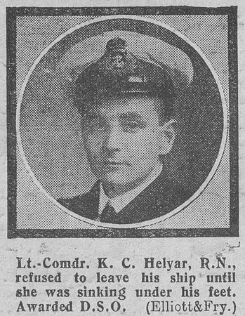Helyar K C Lt Comm DSO Royal Navy The Graphic 24th July 1918