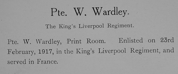 Wardley W Pte Kings Liverpool Regiment Record William Graham Company