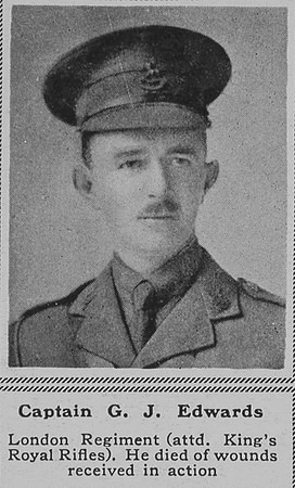 Edwards G J Captain London Regt attd KRRC The Sphere 20th Sep 1917
