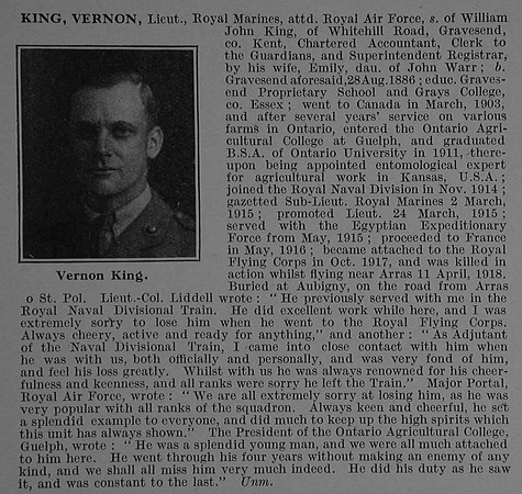 King V Lt Royal Marine Attd Royal Air Force Obit De Ruvignys Roll Of Honour Vol 4