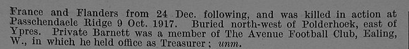 Barnett F G Pte 9038 2nd Honourable Artillery Company Obit Part 2 De Ruvignys Roll Of Honour Vol 4