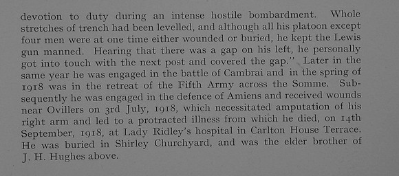 Hughes W 2nd Lt MC 8th Bedfordshire Regiment Obit Part 2 Dulwich College Roll Of Honour Vol 4