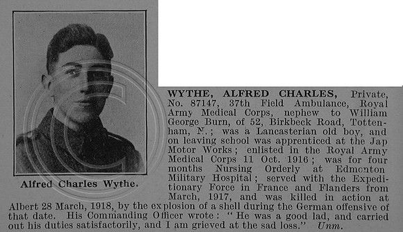 Wythe A C Pte 87147 Royal Army Medical Corps Obit De Ruvignys Roll Of Honour Vol 4