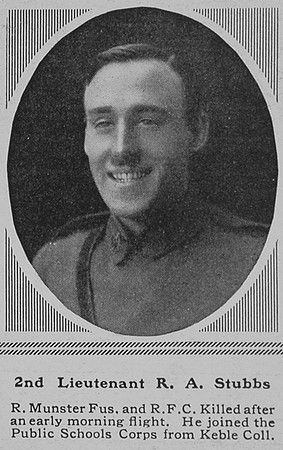 Stubbs R A 2nd Lt Royal Flying Corps The Sphere 5th Aug  1916