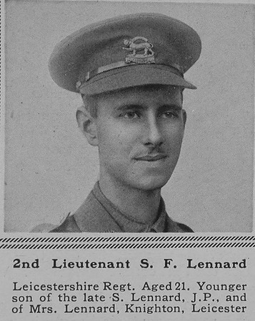 Lennard S F 2nd Lt 4th Leics Regt The Sphere 6th May 1916