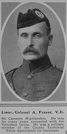 Fraser A LT Col 4th Cameron Highlanders The Sphere 10th Jul 1915