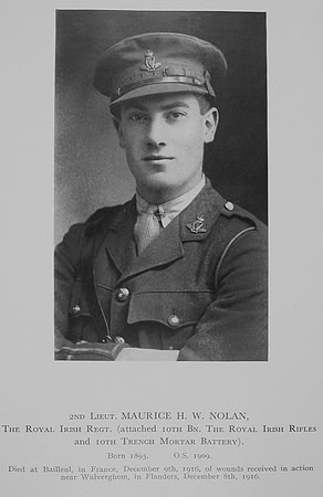 Nolan M W H 2nd Lt Royal Irish Regiment