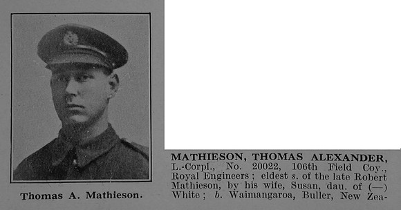 Mathieson T A LCpl 20022 Royal Engineers Obit Part 1 De Ruvignys Roll Of Honour Vol 5
