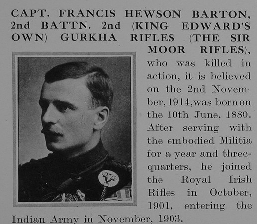 Barton F H Captain Obit Part 1 Indian Army Bond Of Sacrifice Vol 1