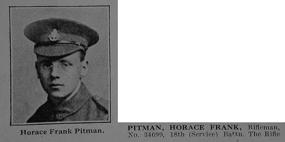 Pitman H F Rfn 34699 18th Rifle Brigade Obit Part 1 De Ruvignys Roll Of Honour Vol 5
