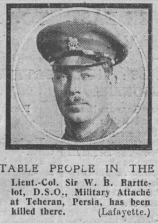 Barttelot W B Lt Col DSO Coldstream Guards The Graphic 30th Oct 1918