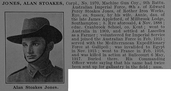 Jones A S Cpl 1970 9th Australian Infantry Obit De Ruvignys Roll Of Honour Vol 4