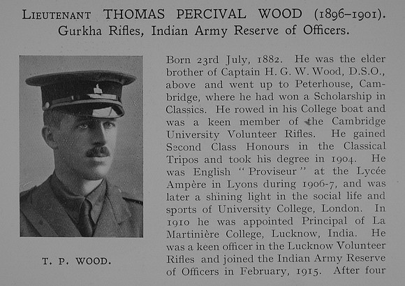 Wood T P Lt Indian Army Obit Part 1 Dulwich College Roll Of Honour