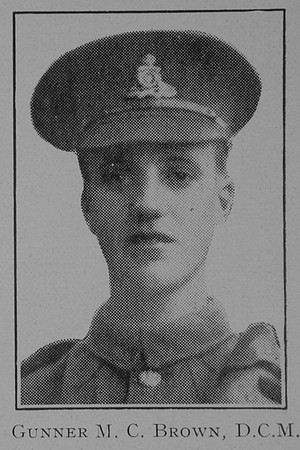 Brown F C Gnr DCM Royal Field Artillery