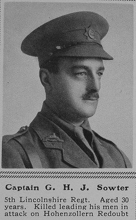Sowter G H J Captain 5th Lincs Regt The Sphere 8th Jan 1916