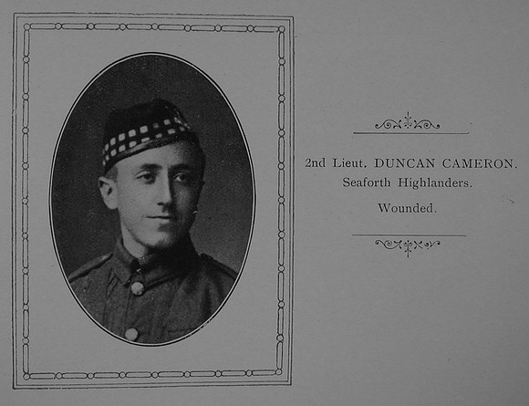 Cameron D 2nd Lt Seaforth Highlanders Attd Argyll And Sutherland Highlanders