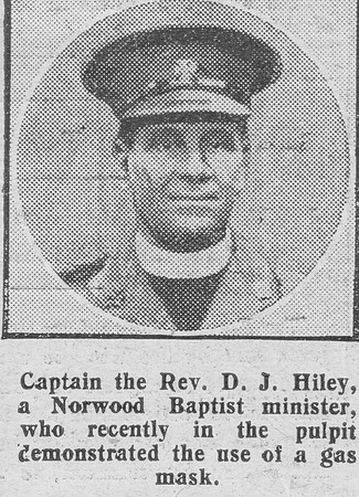 Hiley D J Captain Rev Army Chaplain The Graphic 30th Aug 1916