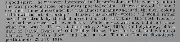 Dawkins C J R 2nd Lt 9th Welsh Regiment Obit Part 2