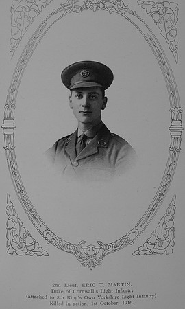 Martin E T 2nd Lt 9t Duke Of Cornwalls Light Infantry William Graham Company