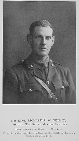 Gethin R P W 2nd Lt 2nd Royal Munster Fusiliers