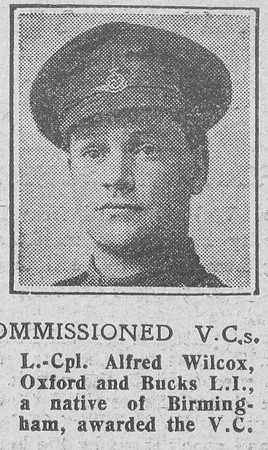 Wilcox A L/Cpl VC 4th Oxford Bucks Light Infantry The Graphic 18th Nov 1918