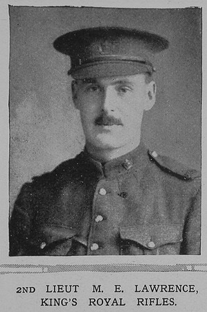 Lawrence M E 2nd Lt 2nd Kings Royal Rifle CorpsThe Illustrated London News 30th Jan 1915