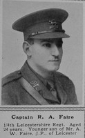 Faire R A Captain 4th Leics Regt The Sphere 12th Nov 1915