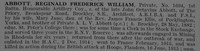 Abbott R F W Pte 1694 1st Honourable Artillery Company Obit De Ruvignys Roll Of Honour Vol 2