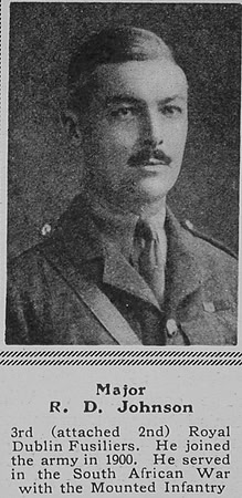 Johnson R D Major 2nd Royal Dublin Fusiliers The Sphere 3rd Jul 1915