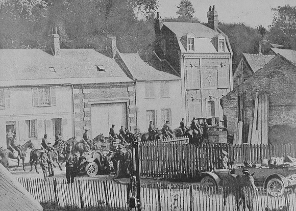 Sir John French And His Staff Passing Through A French Village