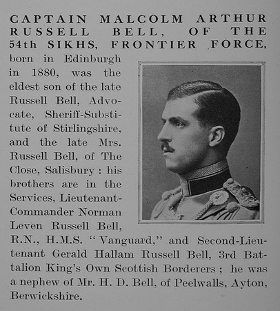 Bell M A R Captain Indian Army Obit Part 1 The Bond Of Sacrifice Vol 1