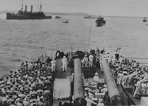 A Daily Service On Board A Battleship In The Dardanelles