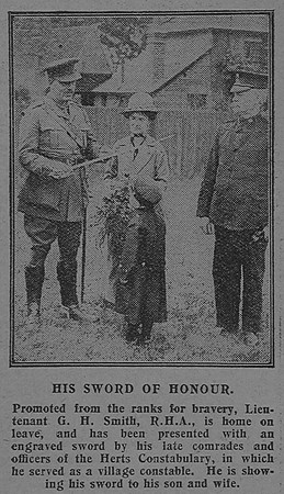 Smith G H Lt Royal Horse Artillery The Graphic 13th July 1915