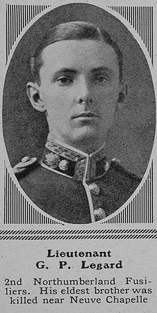 Legard G P Lt 2nd Northumberland Fusiliers The Sphere 21st Aug 1915