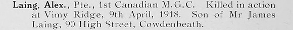 Laing A Pte 1st Canadian Machine Gun Corps