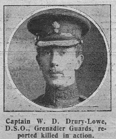 Drury-Lowe W D Captain DSO 1st Grenadier Guards The Graphic 4th Oct 1916