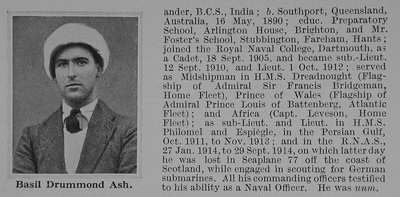 Ash B D Lt Royal Naval Air Service Obit Part 2