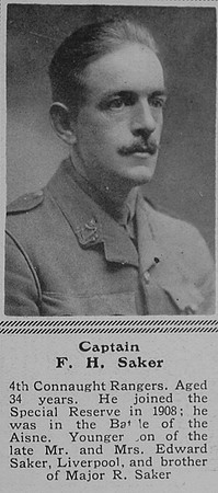 Saker F H Captain 4th Connaught Rangers The Sphere 31st Jul 1915