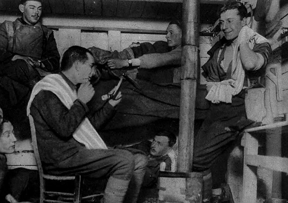 An Early Morning Scene In An Officers Dug-Out In A Front Line Trench