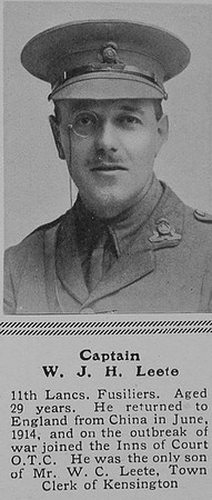 Leete W J H Captain 11th Lanc Fusiliers The Sphere 4th Mar 1916