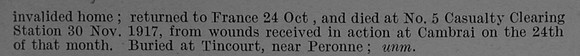 Moir C P Pte 54809 8th Royal Fusiliers Obit Part 2 De Ruvignys Roll Of Honour Vol 4