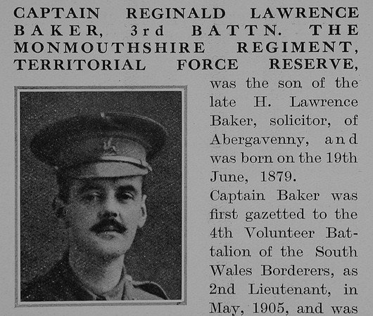 Baker R L Captain 3rd Monmouthshire Regiment Obit Part 1 The Bond Of Sacrifice Vol 2
