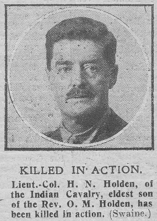 Holden H N Lt Col DSO+Bar The Graphic 7th Nov 1918