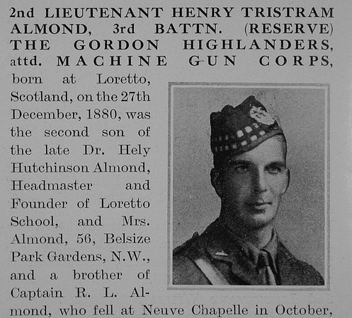 Almond H T 2nd Lt 3rd Gordon Highlanders Obit Part 1 The Bond Of Sacrifice Vol 2