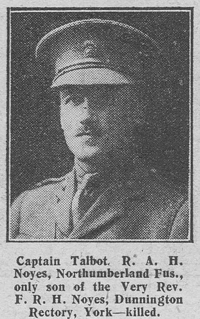Noyes T R A H Captain 19th Northumberland Fusiliers The Graphic 21st July 1916