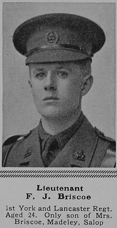 Briscoe F J Lt 1st York Lancs Regiment The Sphere 26th Jun 1915