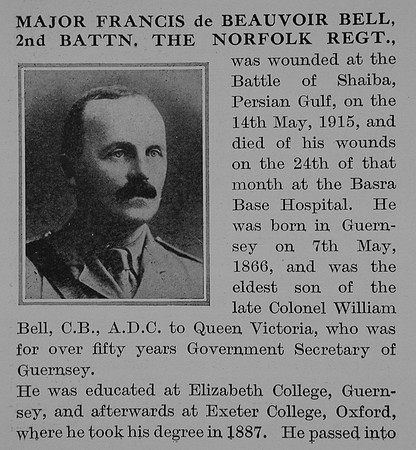 Bell F de B Major 2nd Norfolk Regiment Obit Part 1 The Bond Of Sacriice Vol 2